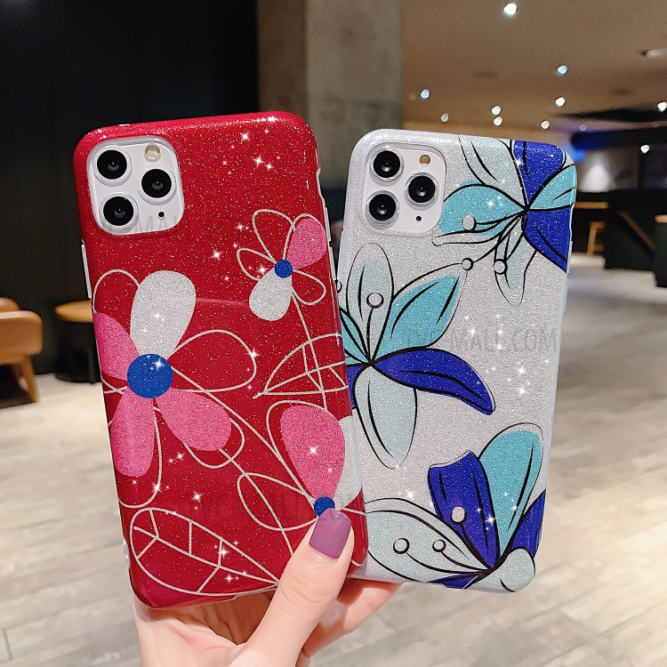 Flash Powder Pattern Printing TPU Case for iPhone 11 Pro 5.8 inch - Red Flower-5