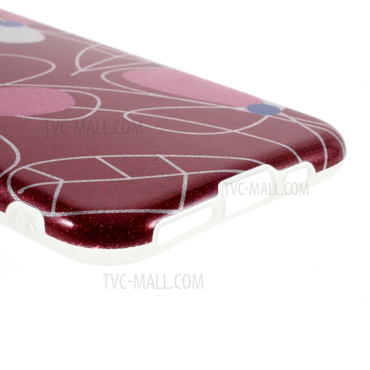 Flash Powder Pattern Printing TPU Cover for iPhone 11 Pro Max 6.5 inch - Red Flower-6