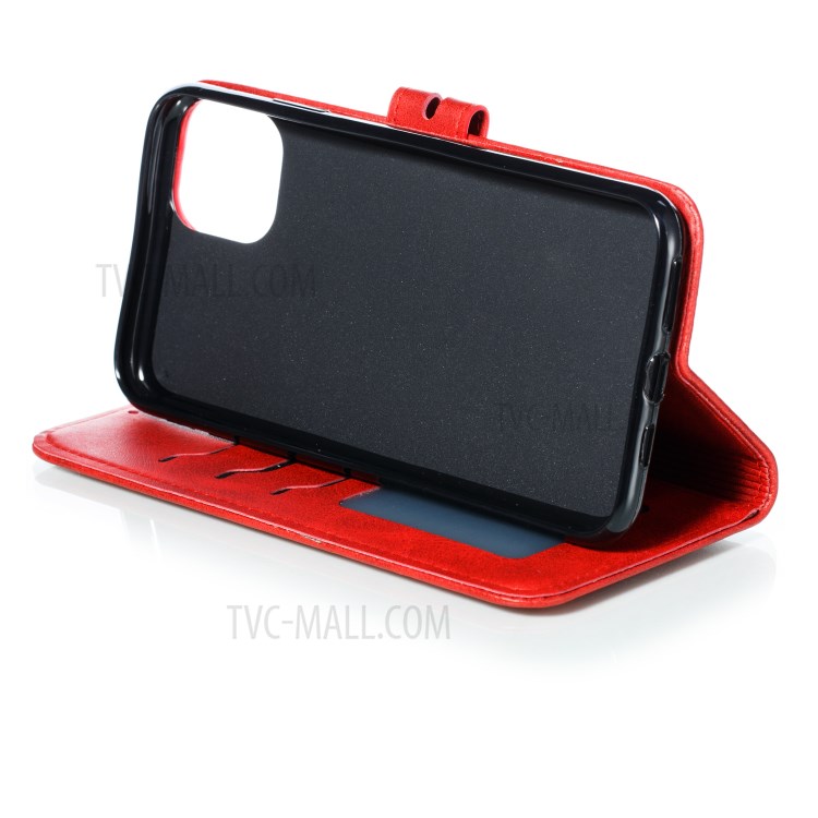 Imprinted Cat Pattern Wallet Leather Stand Case for iPhone 12 Pro Max 6.7 inch - Red-6