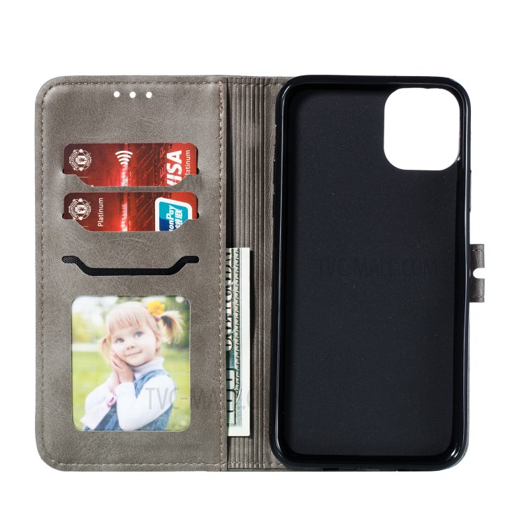 Imprinted Cat Pattern Wallet Leather Stand Case for iPhone 12 Pro Max 6.7 inch - Grey-4