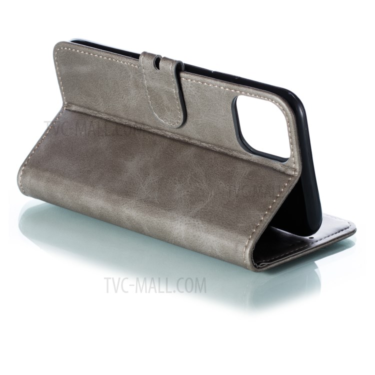 Imprinted Cat Pattern Wallet Leather Stand Case for iPhone 12 Pro Max 6.7 inch - Grey-5
