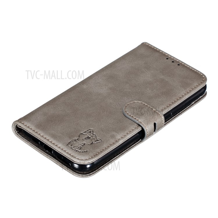 Imprinted Cat Pattern Wallet Leather Stand Case for iPhone 12 Pro Max 6.7 inch - Grey-7