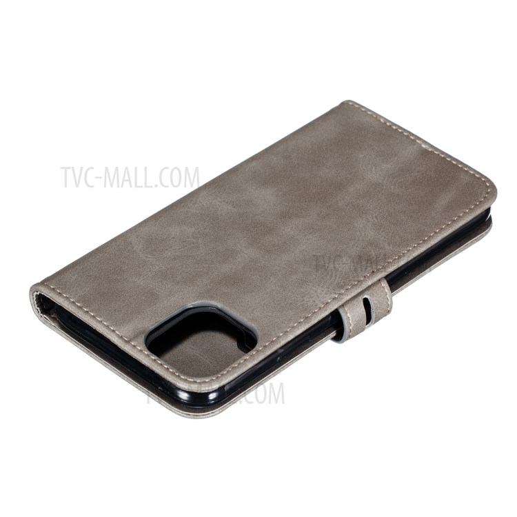 Imprinted Cat Pattern Wallet Leather Stand Case for iPhone 12 Pro Max 6.7 inch - Grey-8