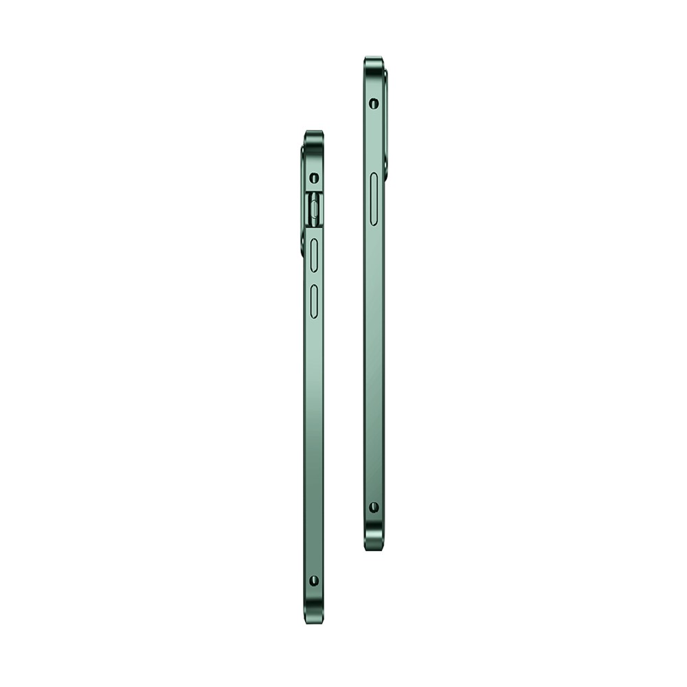 Installation Magnétique Cadre En Métal + Verre Trempé Plein Couverture Coquille HD Double Face Tansparent Verre Trempé Pour IPhone 11 Pro Max 6,5 Pouce - Vert