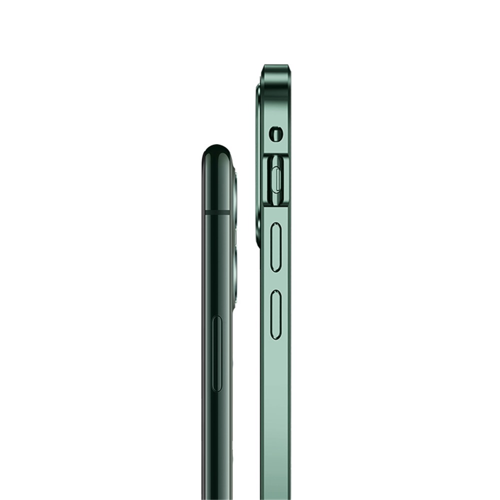 Installation Magnétique Cadre En Métal + Verre Trempé Plein Couverture Coquille HD Double Face Tansparent Verre Trempé Pour IPhone 11 Pro Max 6,5 Pouce - Vert