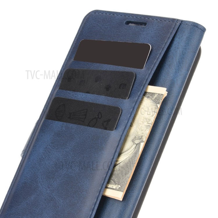 Wallet Stand Leather Mobile Phone Cover for iPhone 12 - Blue-3