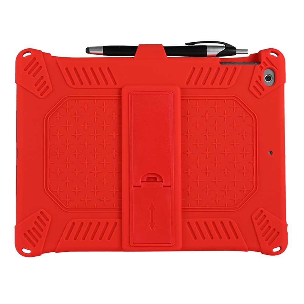 Kickstand PC Soft Silicone Case with Hanging Rope for Apple iPad 9.7-inch (2018)/ iPad 9.7-inch (2017) / iPad 5 / iPad 6 - Red-2