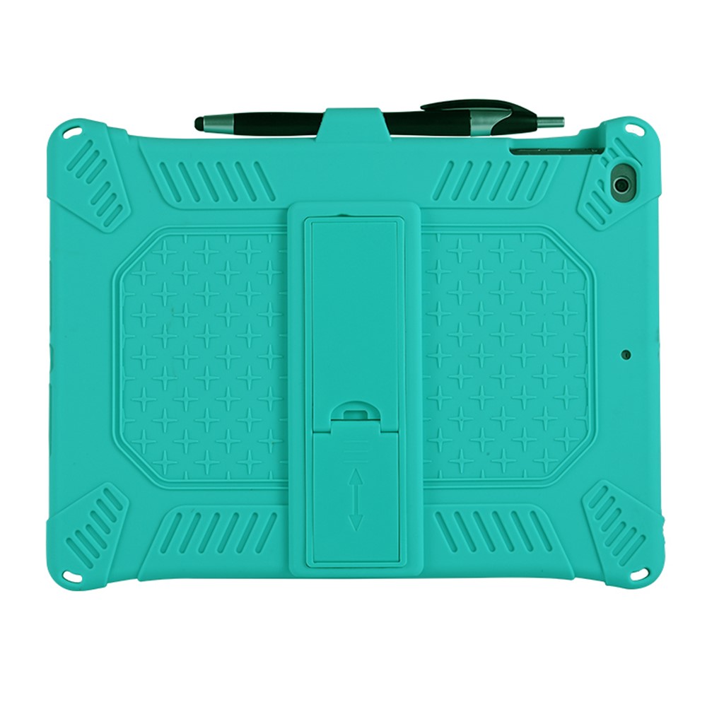 Kickstand PC Soft Silicone Case with Hanging Rope for Apple iPad 9.7-inch (2018)/ iPad 9.7-inch (2017) / iPad 5 / iPad 6 - Cyan-2