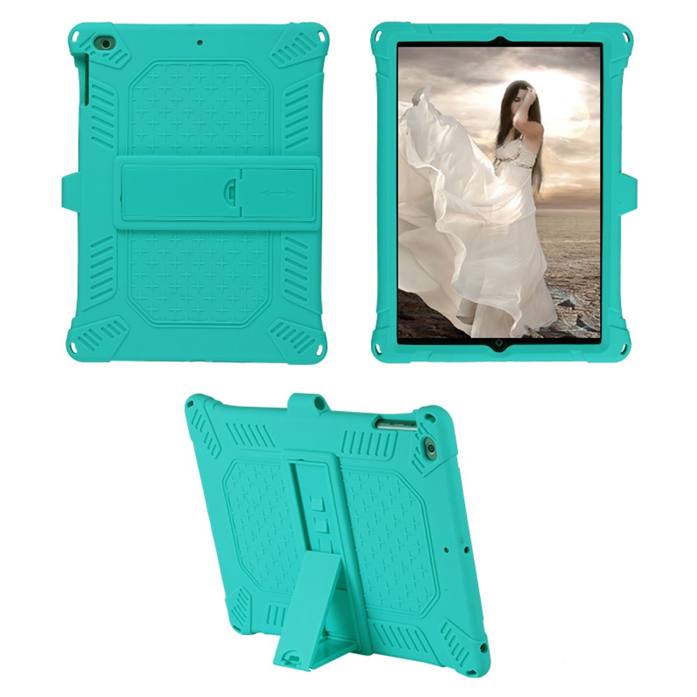 Kickstand PC Soft Silicone Case with Hanging Rope for Apple iPad 9.7-inch (2018)/ iPad 9.7-inch (2017) / iPad 5 / iPad 6 - Cyan-8