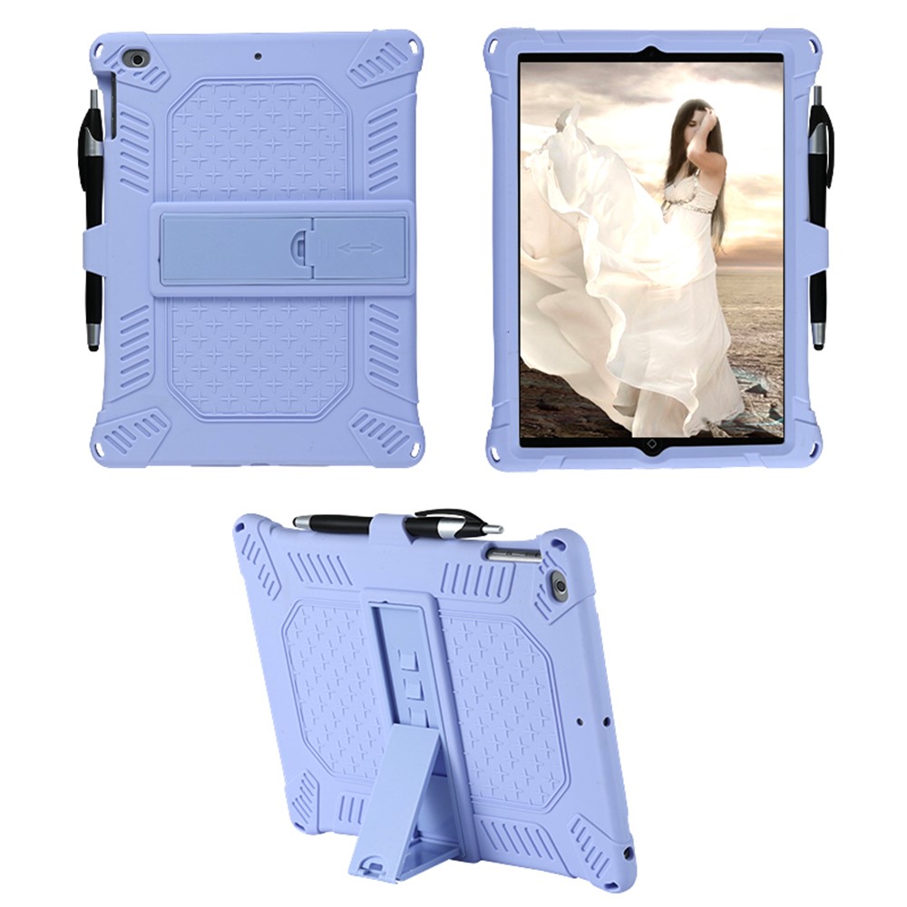 Kickstand PC Soft Silicone Case with Hanging Rope for Apple iPad 9.7-inch (2018)/ iPad 9.7-inch (2017) / iPad 5 / iPad 6 - Purple-9