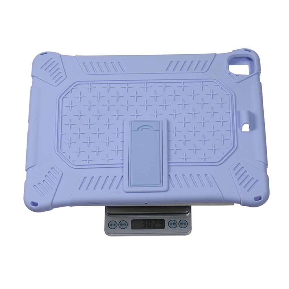 Caixa de Silicone Macio do Kickstand PC Com Corda Pendurada Para Ipad Pro 12,9 Polegadas (2021) (2020) / Ipad Pro 12,9 Polegadas (2018) - Roxo