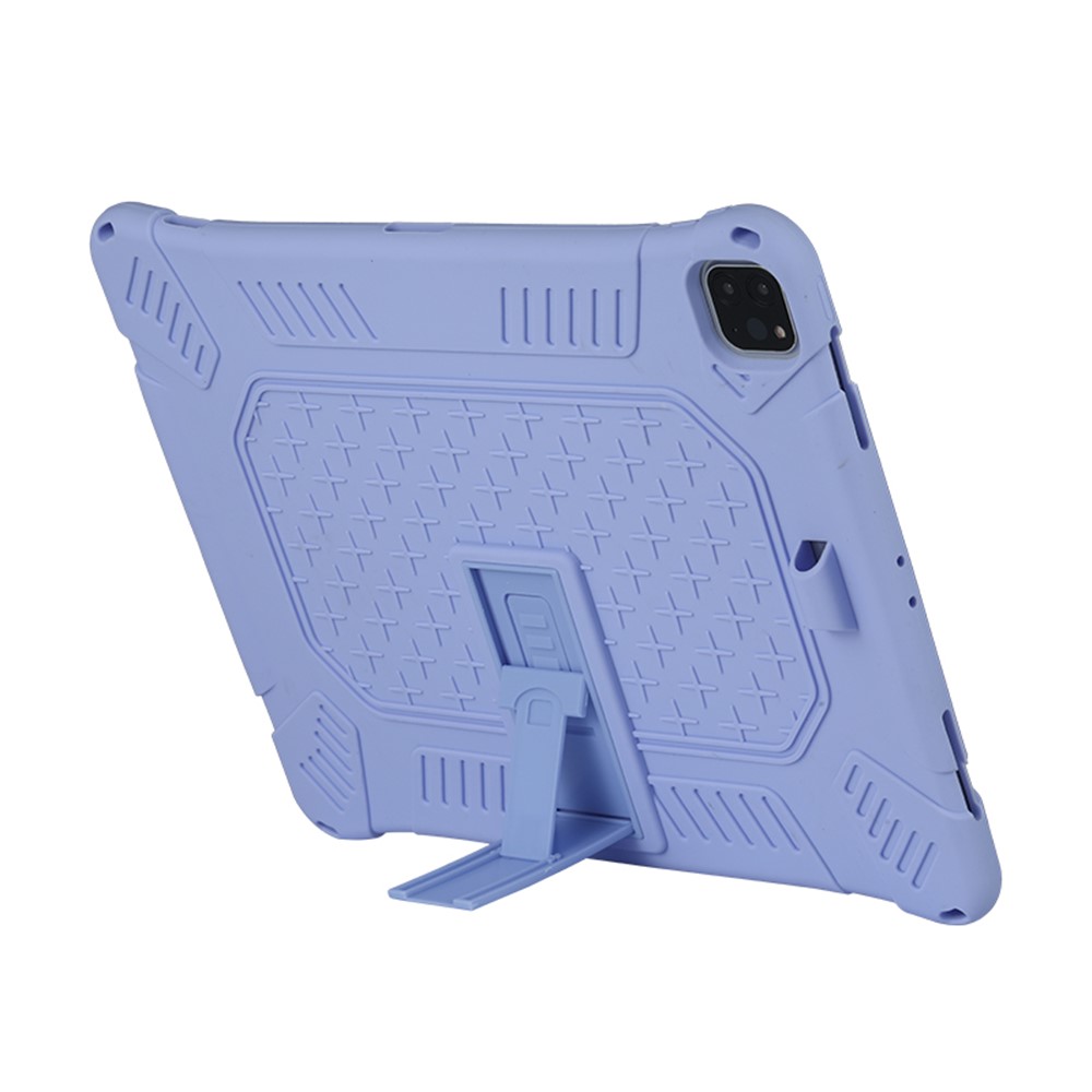 Boîtier en Silicone Soft Kickstand Avec Corde Suspendue Pour Ipad Pro 12,9 Pouces (2021) (2020) / Ipad Pro 12,9 Pouces (2018) - Violet