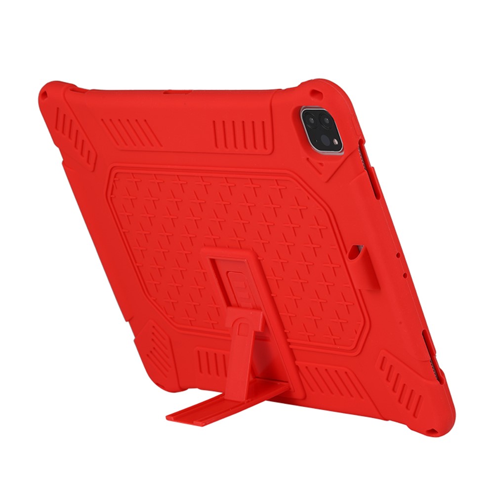 Kickstand PC Soft Silicone Case with Hanging Rope for iPad Pro 12.9-inch (2020) / iPad Pro 12.9-inch (2018) - Red-5