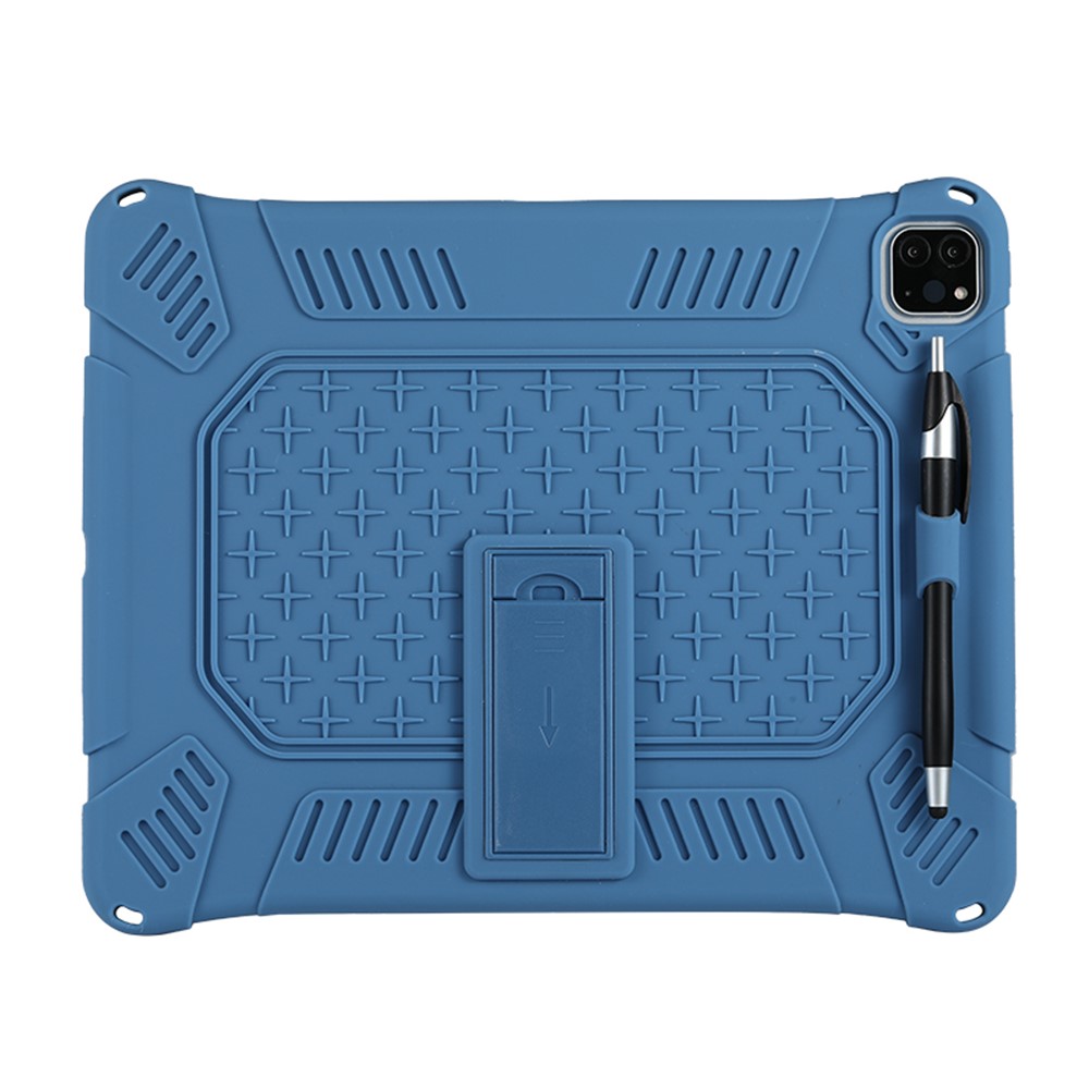 Kickstand PC Soft Silicone Case with Hanging Rope for iPad Pro 12.9-inch (2020) / iPad Pro 12.9-inch (2018) - Blue-2