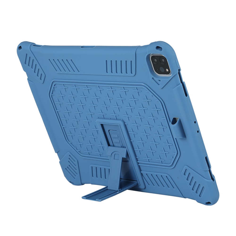 Kickstand PC Soft Silicone Case with Hanging Rope for iPad Pro 12.9-inch (2020) / iPad Pro 12.9-inch (2018) - Blue-5