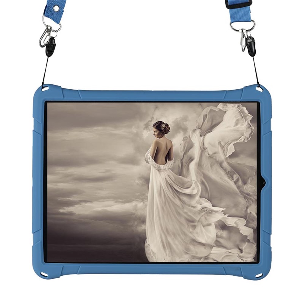 Kickstand PC Soft Silicone Case with Hanging Rope for iPad Pro 12.9-inch (2020) / iPad Pro 12.9-inch (2018) - Blue-7