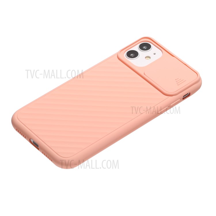Soft TPU Case with Slide Camera Cover for iPhone 12 mini - Pink-3
