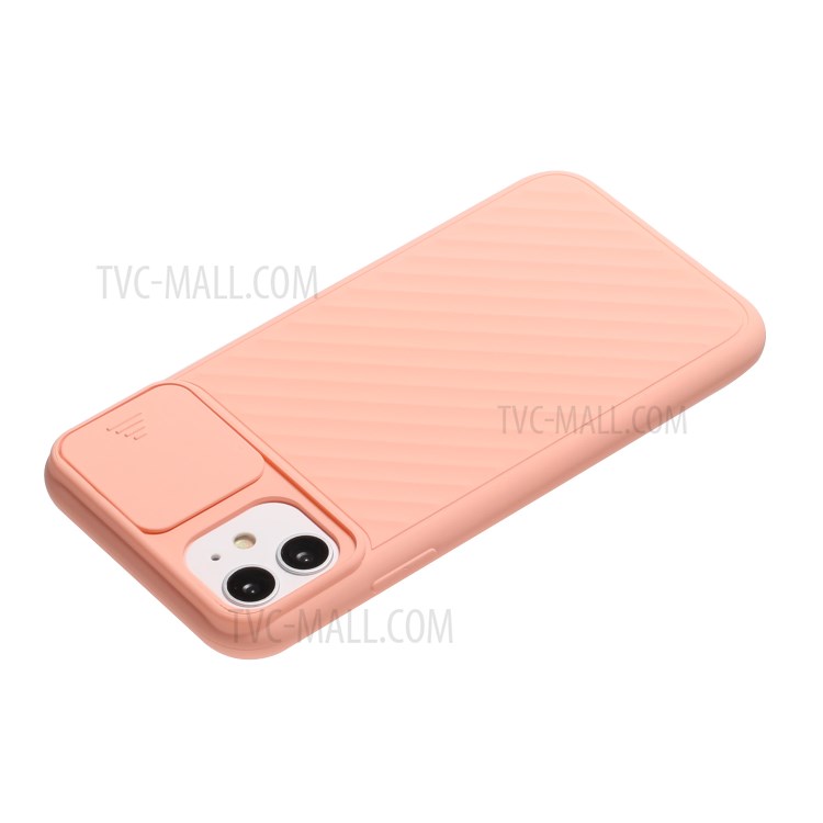 Soft TPU Case with Slide Camera Cover for iPhone 12 mini - Pink-4