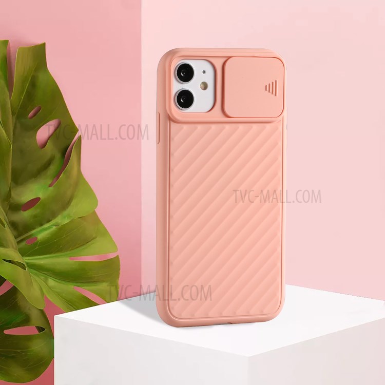 Soft TPU Case with Slide Camera Cover for iPhone 12 mini - Pink-6