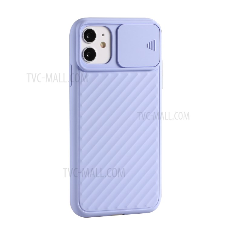 Soft TPU Case with Slide Camera Cover for iPhone 12 mini - Purple-2