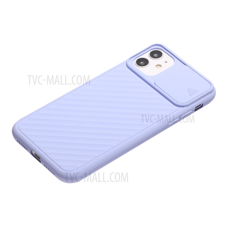 Soft TPU Case with Slide Camera Cover for iPhone 12 mini - Purple-3