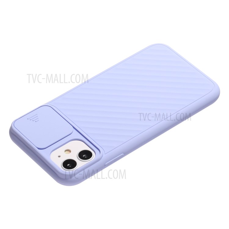 Soft TPU Case with Slide Camera Cover for iPhone 12 mini - Purple-4
