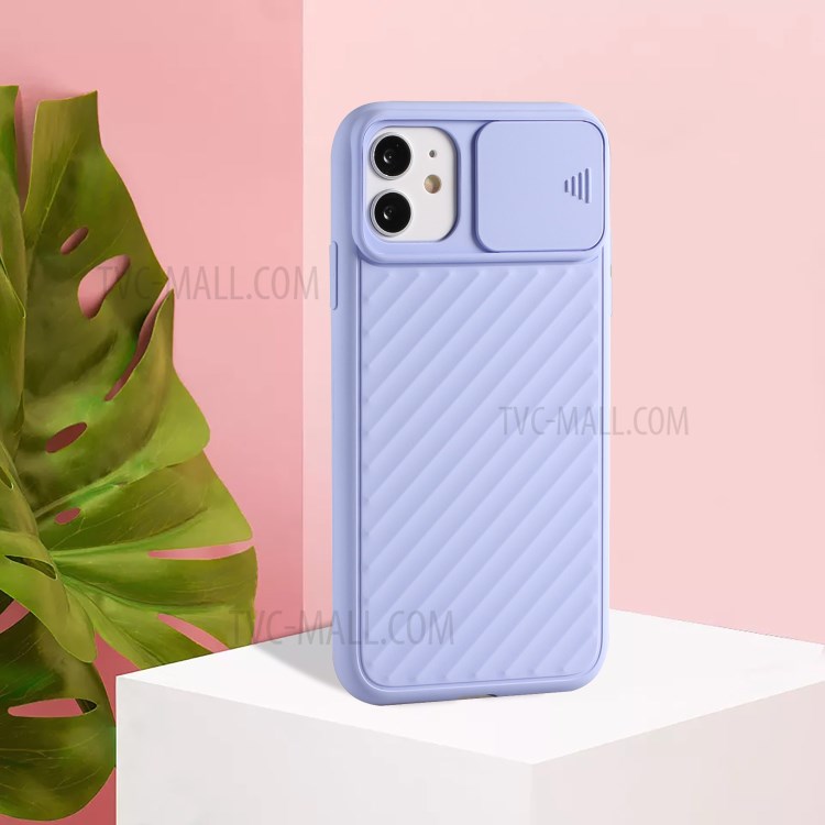 Soft TPU Case with Slide Camera Cover for iPhone 12 mini - Purple-6