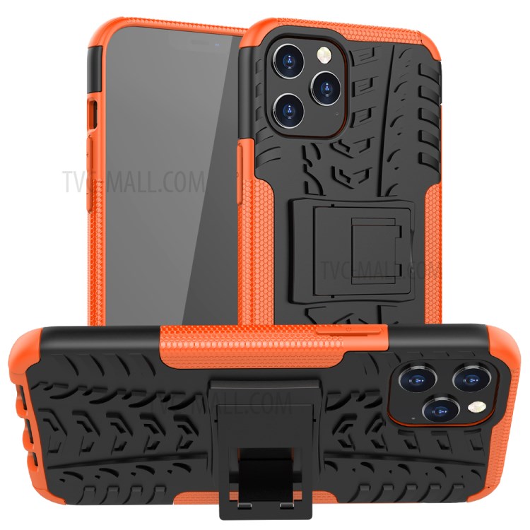 Cool Tyre Hybrid PC + TPU Phone Case with Kickstand for iPhone 12 Pro Max 6.7 inch - Orange-1