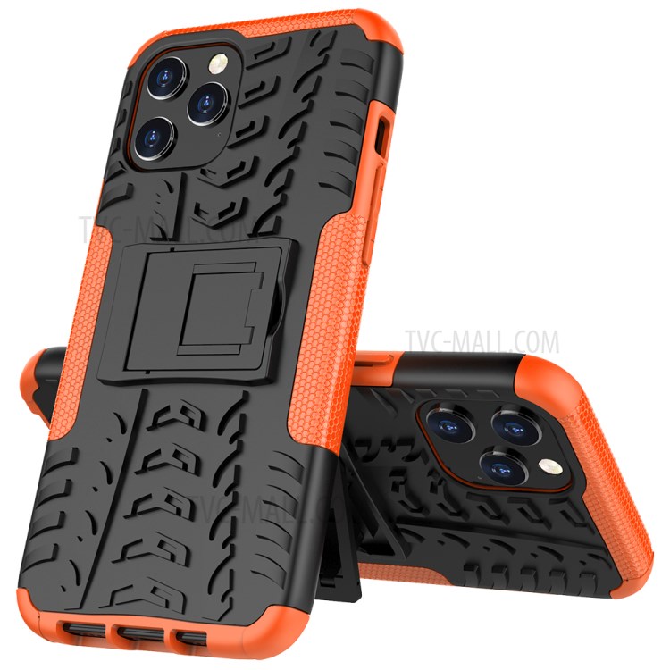 Cool Tyre Hybrid PC + TPU Phone Case with Kickstand for iPhone 12 Pro Max 6.7 inch - Orange-2
