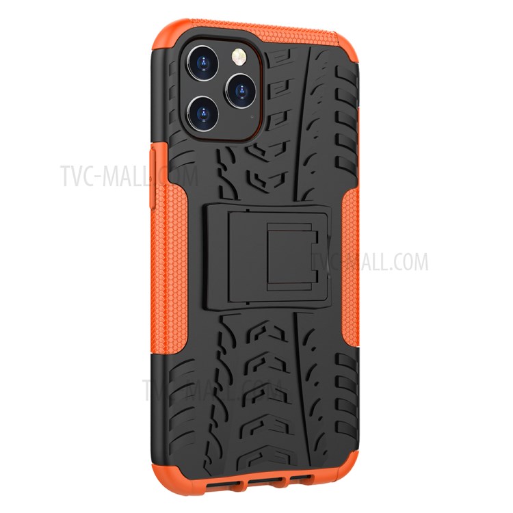 Cool Tyre Hybrid PC + TPU Phone Case with Kickstand for iPhone 12 Pro Max 6.7 inch - Orange-8