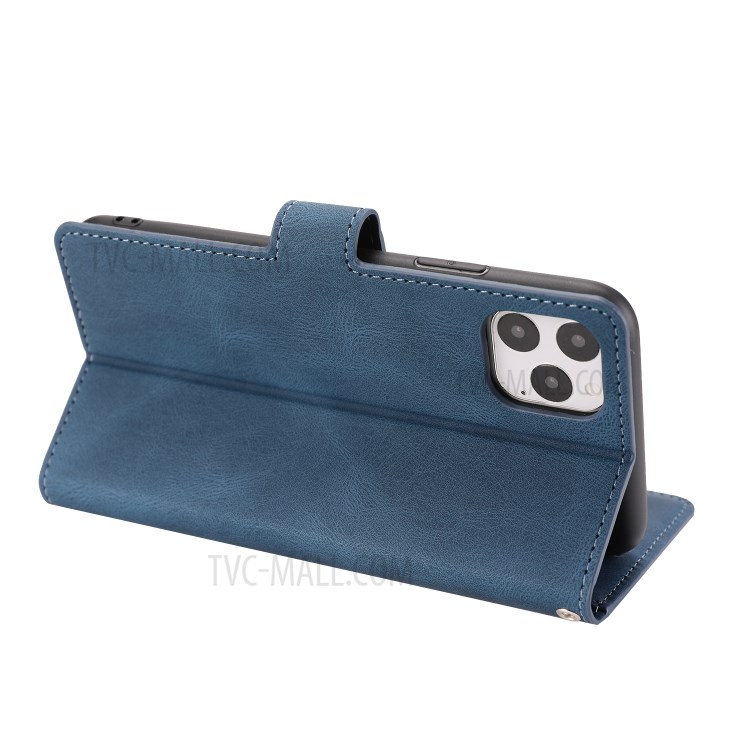 Classic Style Leather Wallet Stand Phone Cover Case for iPhone 12 Pro Max 6.7-inch - Blue-13