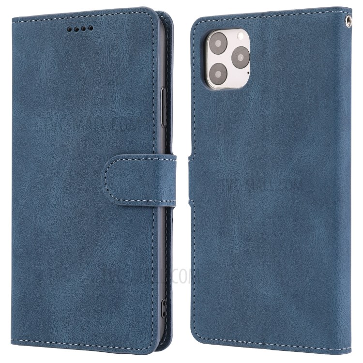 Classic Style Leather Wallet Stand Phone Cover Case for iPhone 12 Pro Max 6.7-inch - Blue-2