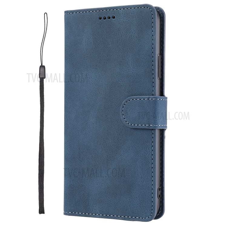 Classic Style Leather Wallet Stand Phone Cover Case for iPhone 12 Pro Max 6.7-inch - Blue-9