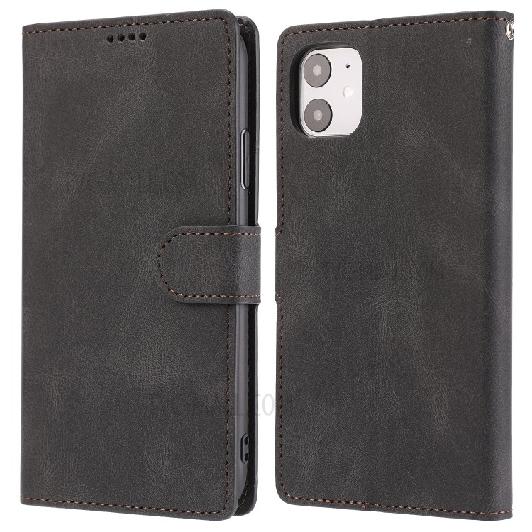 Classic Style Leather Wallet Stand Phone Cover Case for iPhone 11 6.1-inch - Black-2