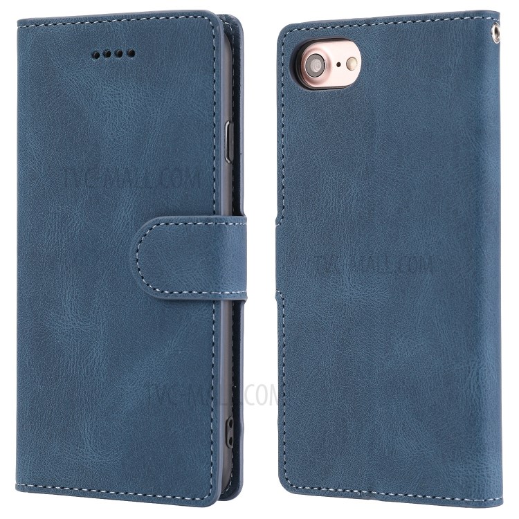 Couverture De Téléphone Stand Portefeuille En Cuir De Style Classique Pour L'iphone Se (2ème Génération) / 8 / 7 4,7 Pouces - Bleu-2