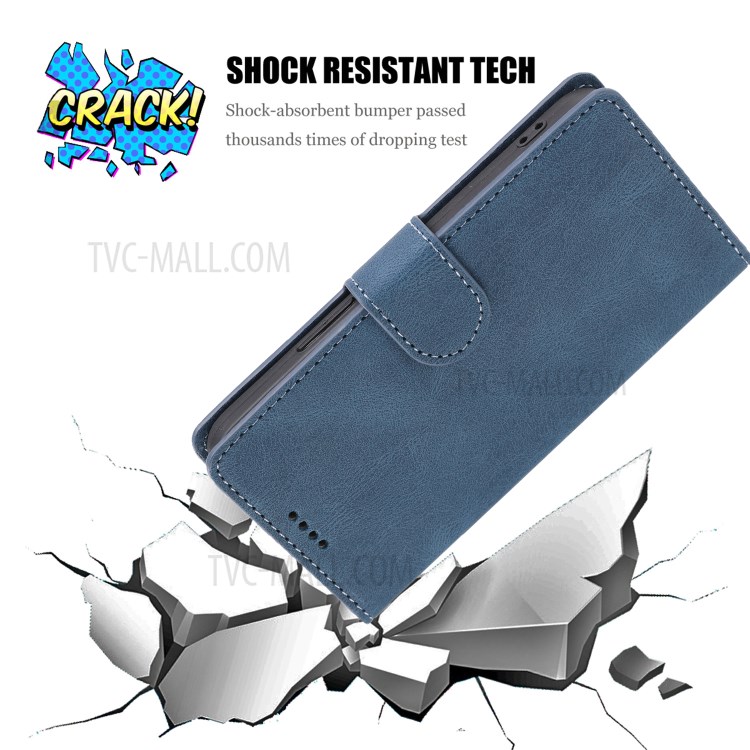 Couverture De Téléphone Stand Portefeuille En Cuir De Style Classique Pour L'iphone Se (2ème Génération) / 8 / 7 4,7 Pouces - Bleu-7
