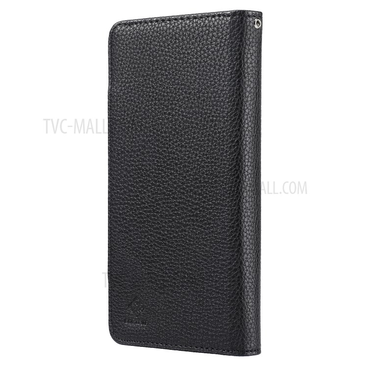 Litchi Skin Leather Cover + Detachable 2 in 1 TPU Shell for iPhone 12 Pro Max 6.7 inch - Black-3