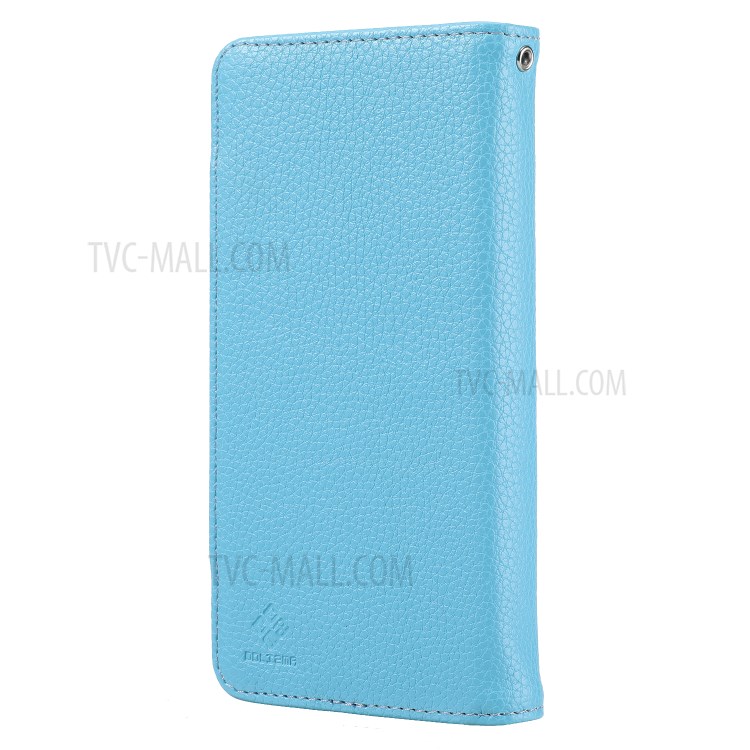 La Copertura Di Cuoio Della Pelle Del Litchi + Staccabile 2 In 1 TPU Shell Per Iphone 12 Pro Max 6,7 Pollici - Blu-3