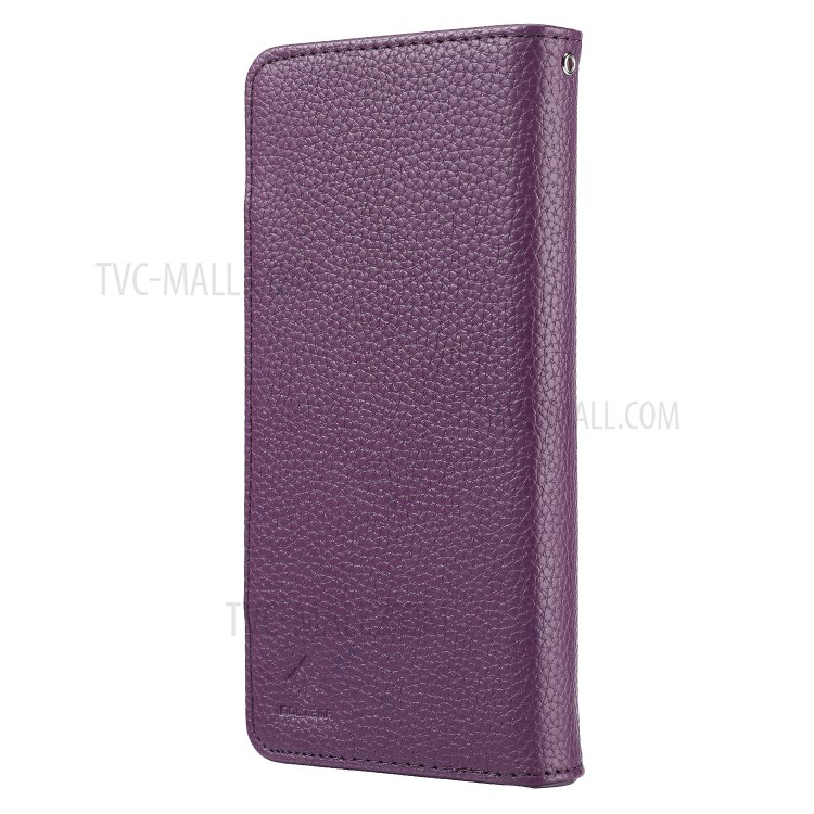 Litchi Skin Leather Cover + Detachable 2 in 1 TPU Shell for iPhone 12 Pro Max 6.7 inch - Purple-3