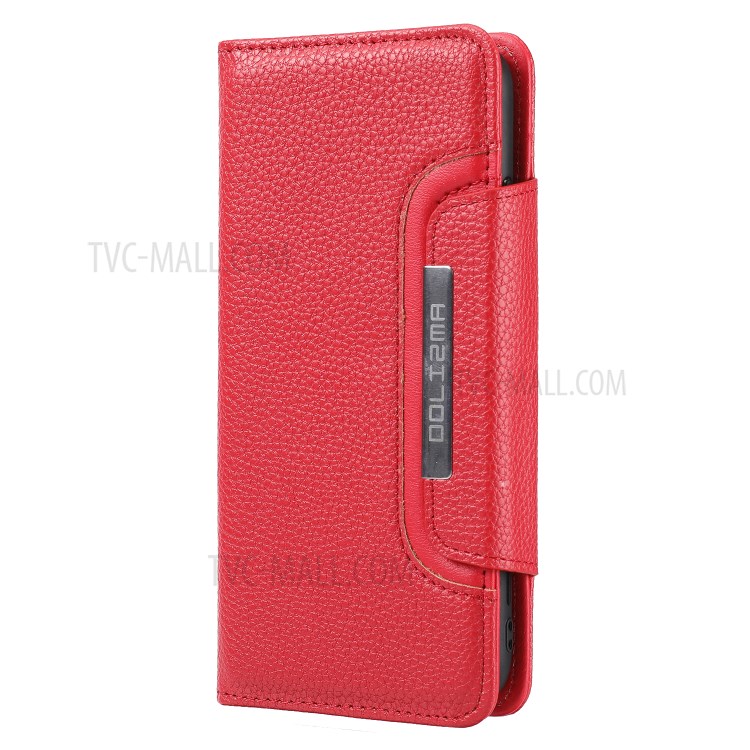 Detachable 2-in-1 Magnetic Litchi Texture Leather Cover for iPhone 12 Pro/12 - Red-2