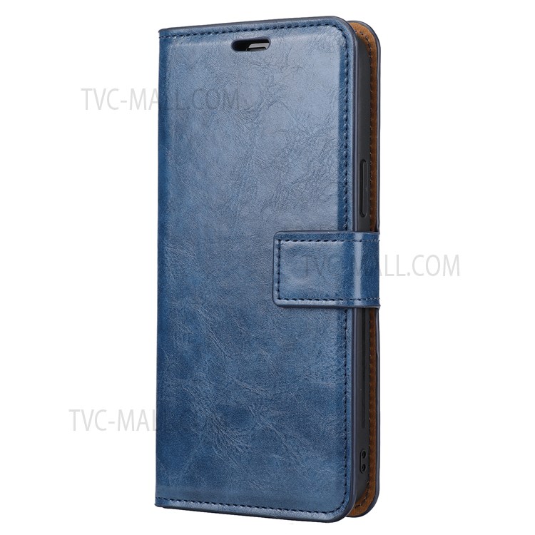 Crazy Horse Skin Unique Leather Case Cover for iPhone 12 mini - Blue-2