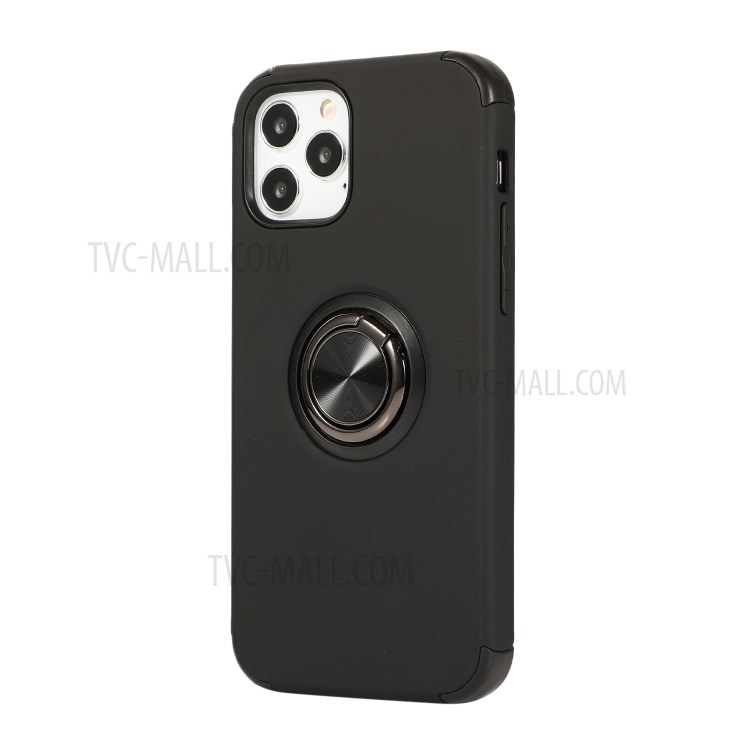 Bague Béquille Couverture Hybride Shell TPU + PC Pour IPhone 12 5,4 Pouces - Noir-3