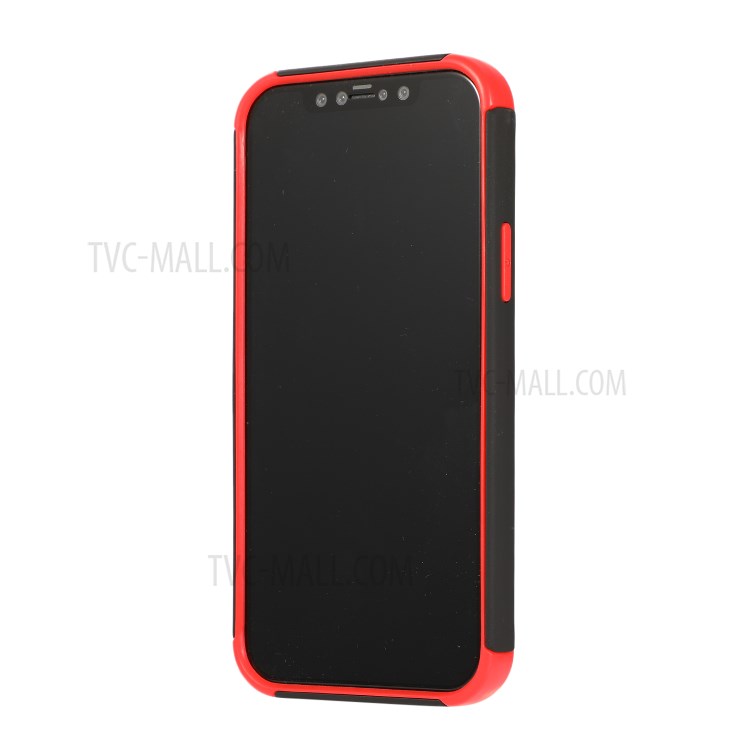 TPU + PC with Finger Ring Kickstand Cover Shell for iPhone 12 Max/12 Pro 6.1 inch - Black / Red-2