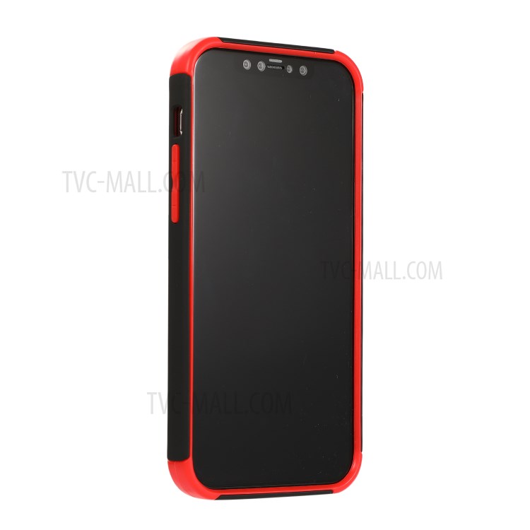 TPU + PC with Finger Ring Kickstand Cover Shell for iPhone 12 Max/12 Pro 6.1 inch - Black / Red-5