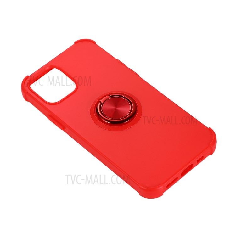 TPU + PC with Finger Ring Kickstand Cover Shell for iPhone 12 Max/12 Pro 6.1 inch - Black / Red-7