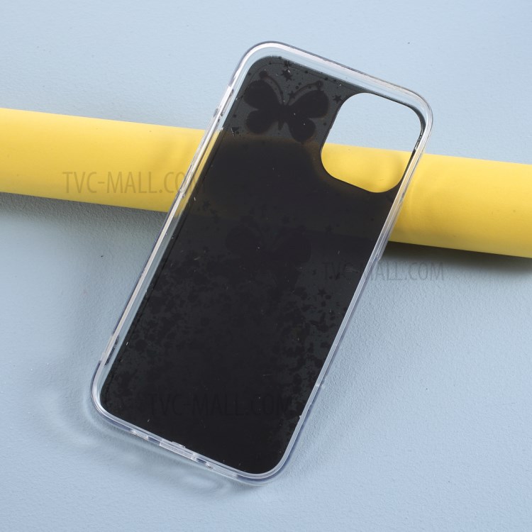 3D Butterfly Pattern Epoxy TPU Shell Case for iPhone 12 mini - Black-5