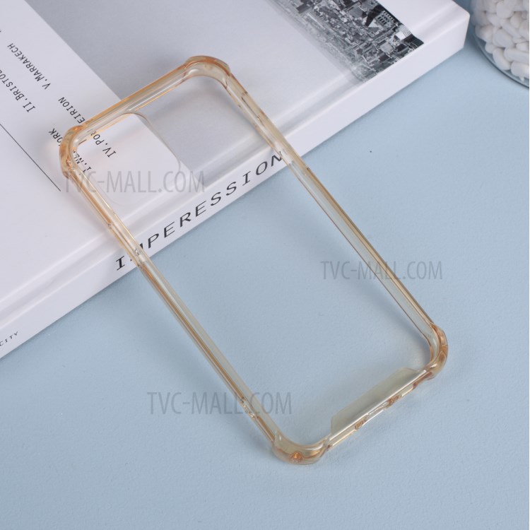 Drop-proof Clear Acrylic Back + TPU Edge Hybrid Cover for iPhone 12 mini - Gold-1