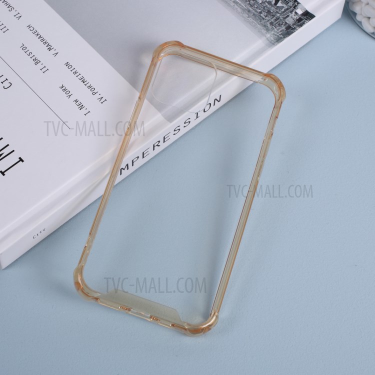 Drop-proof Clear Acrylic Back + TPU Edge Hybrid Cover for iPhone 12 mini - Gold-2