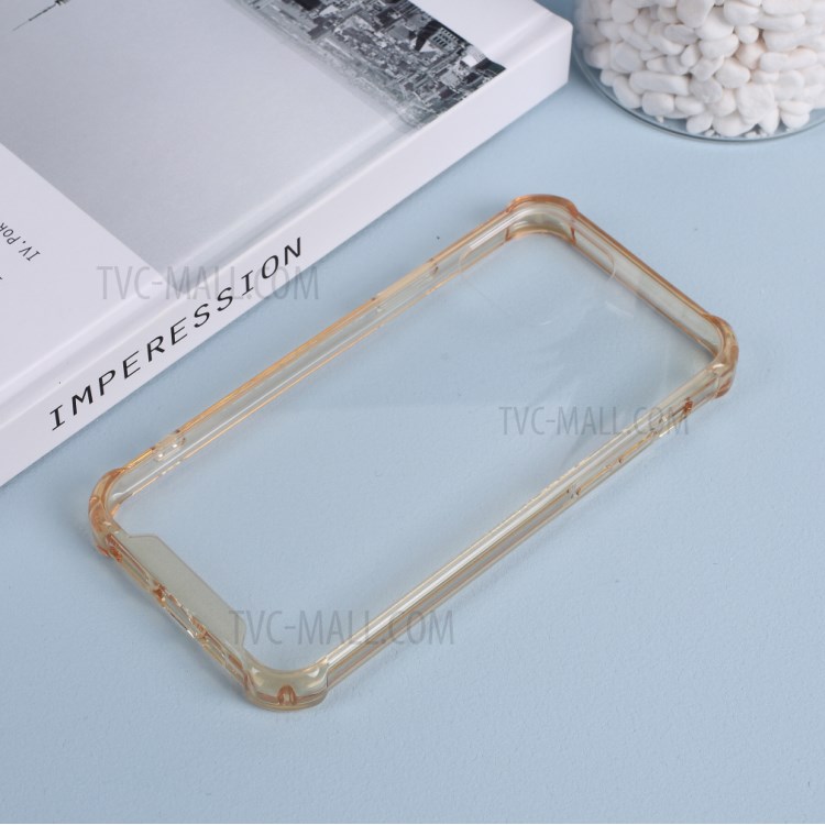 Drop-proof Clear Acrylic Back + TPU Edge Hybrid Cover for iPhone 12 mini - Gold-3