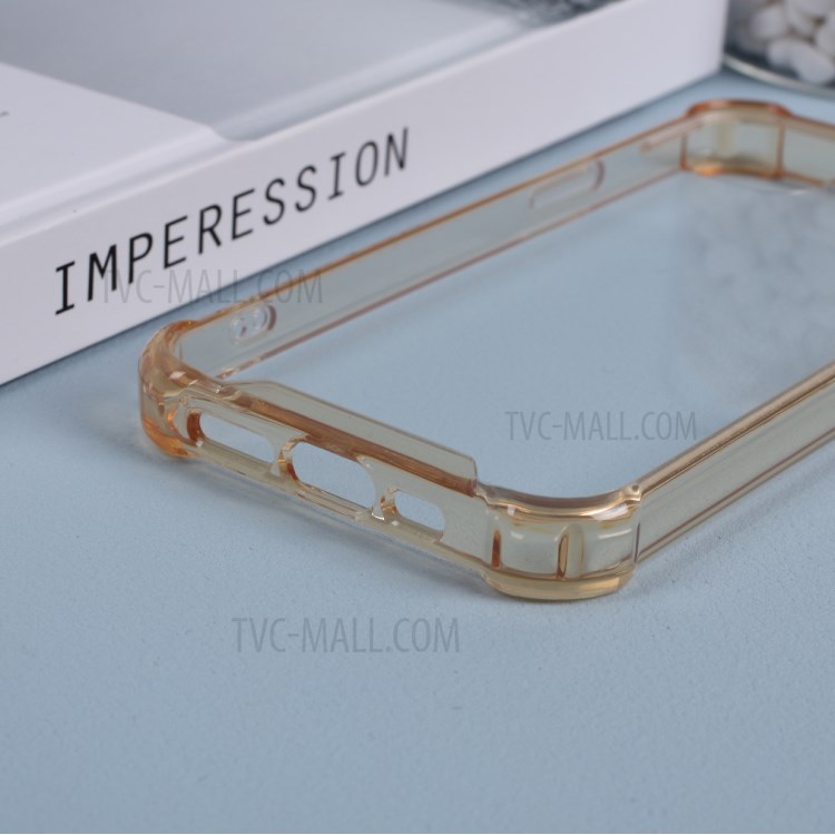 Drop-proof Clear Acrylic Back + TPU Edge Hybrid Cover for iPhone 12 mini - Gold-4